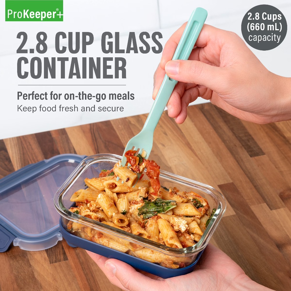 Meal Prep Glass - Contenitore in vetro da 2,8 tazze