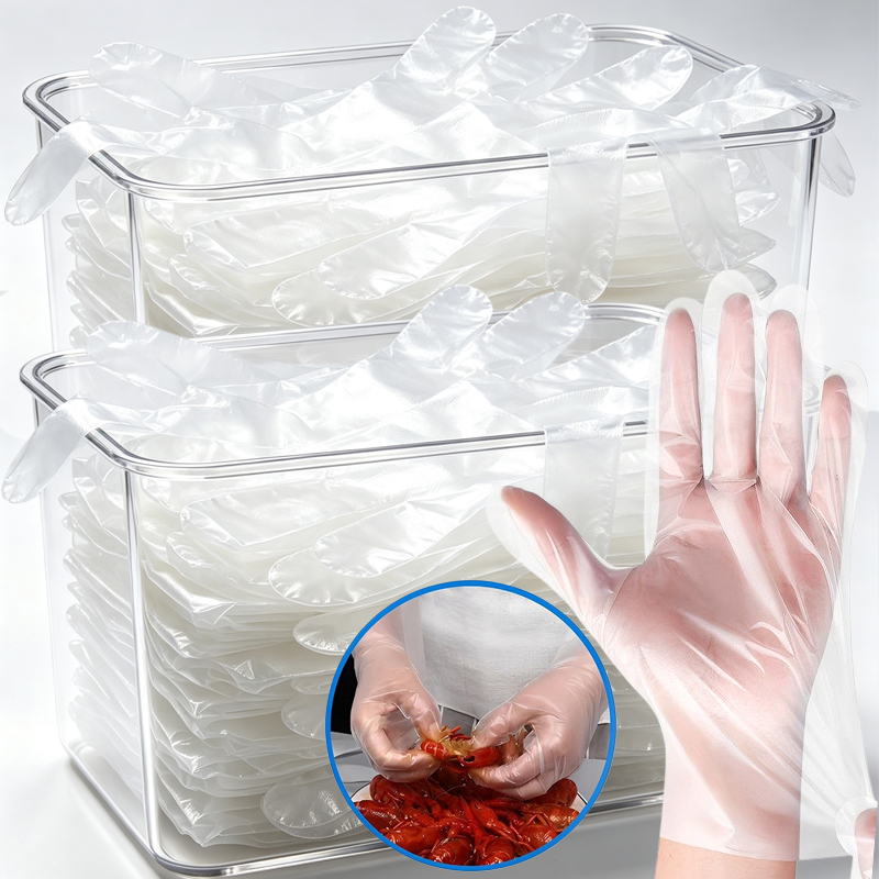 Meal Prep Chef - Guanti Monouso Trasparenti in Plastica Senza