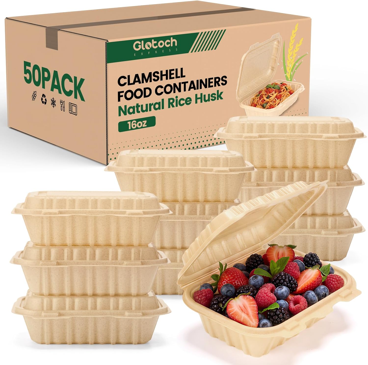 Meal Prep Ideas - Confezione da 50 Contenitori Clamshell da